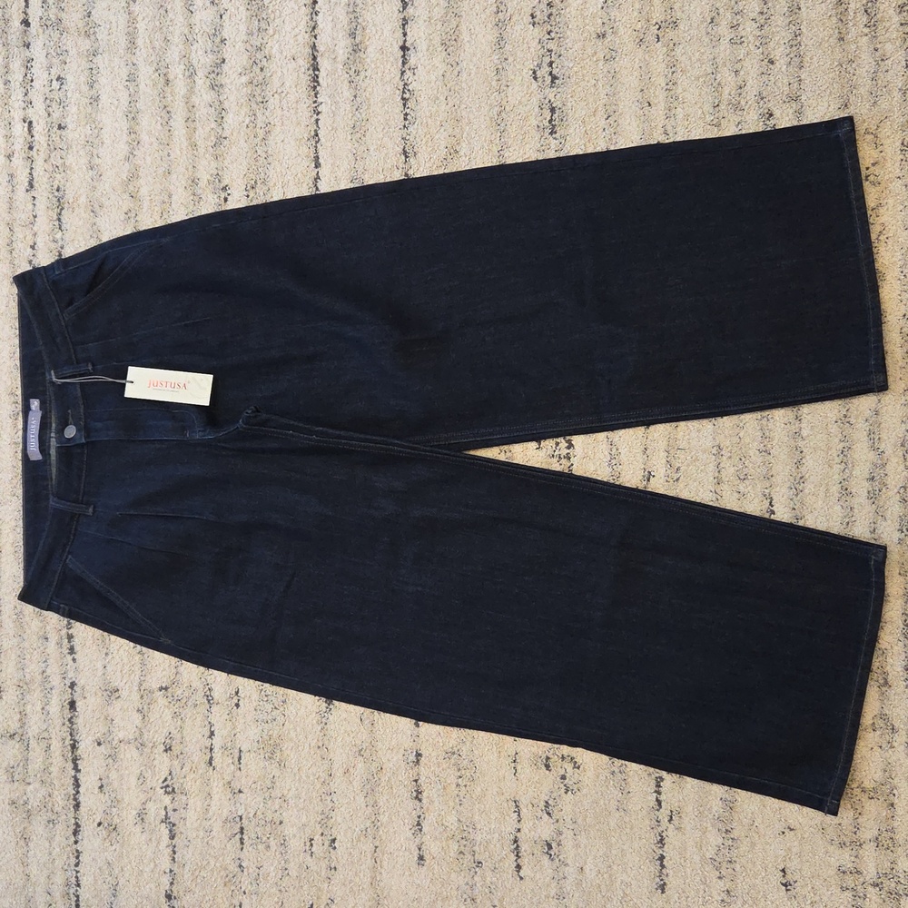 Just USA Women's Dark Wash Karla Wide Leg Jeans New With Tags 10P